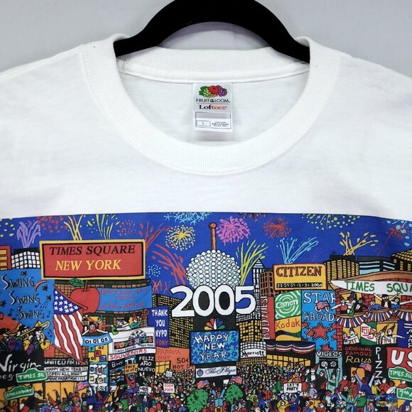 Y2K Times Square Celebration Millennium 2005 Happy New Year T Shirt Size Large - Picture 9 of 12